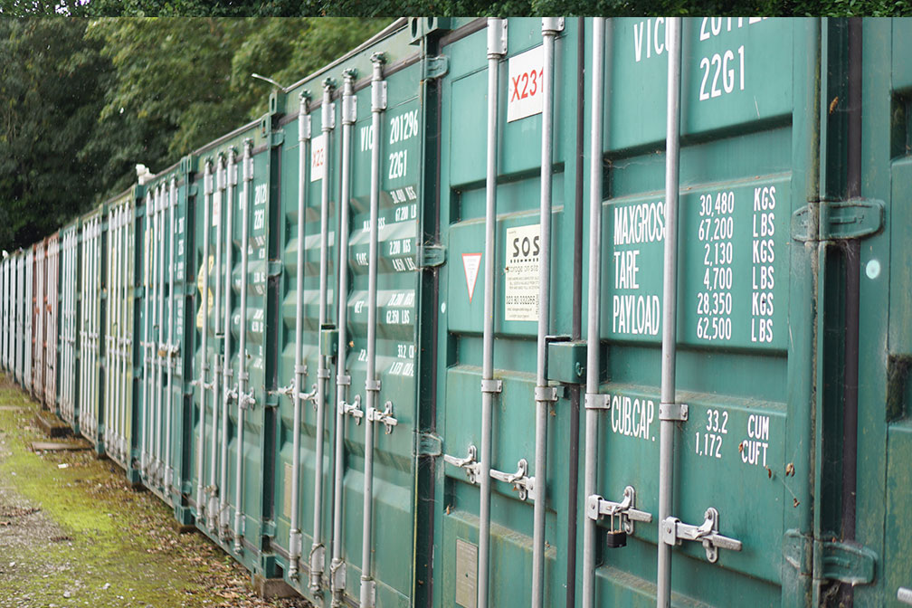 A row of Storage Containers - side on view